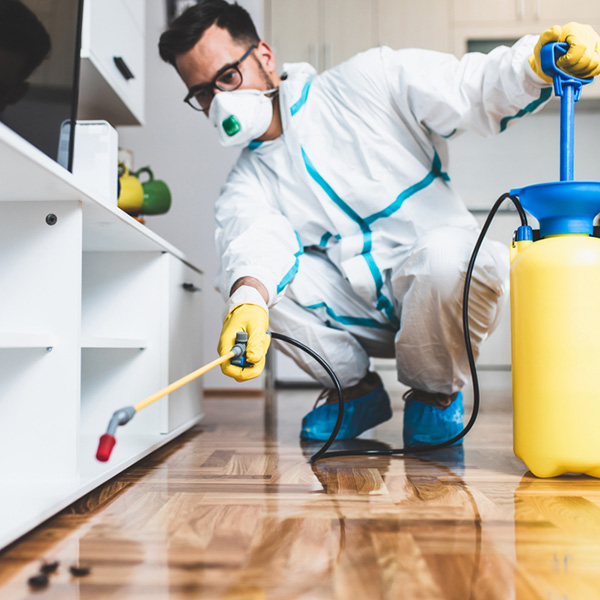 A person inspecting a home for cockroach infestations and three critical violations